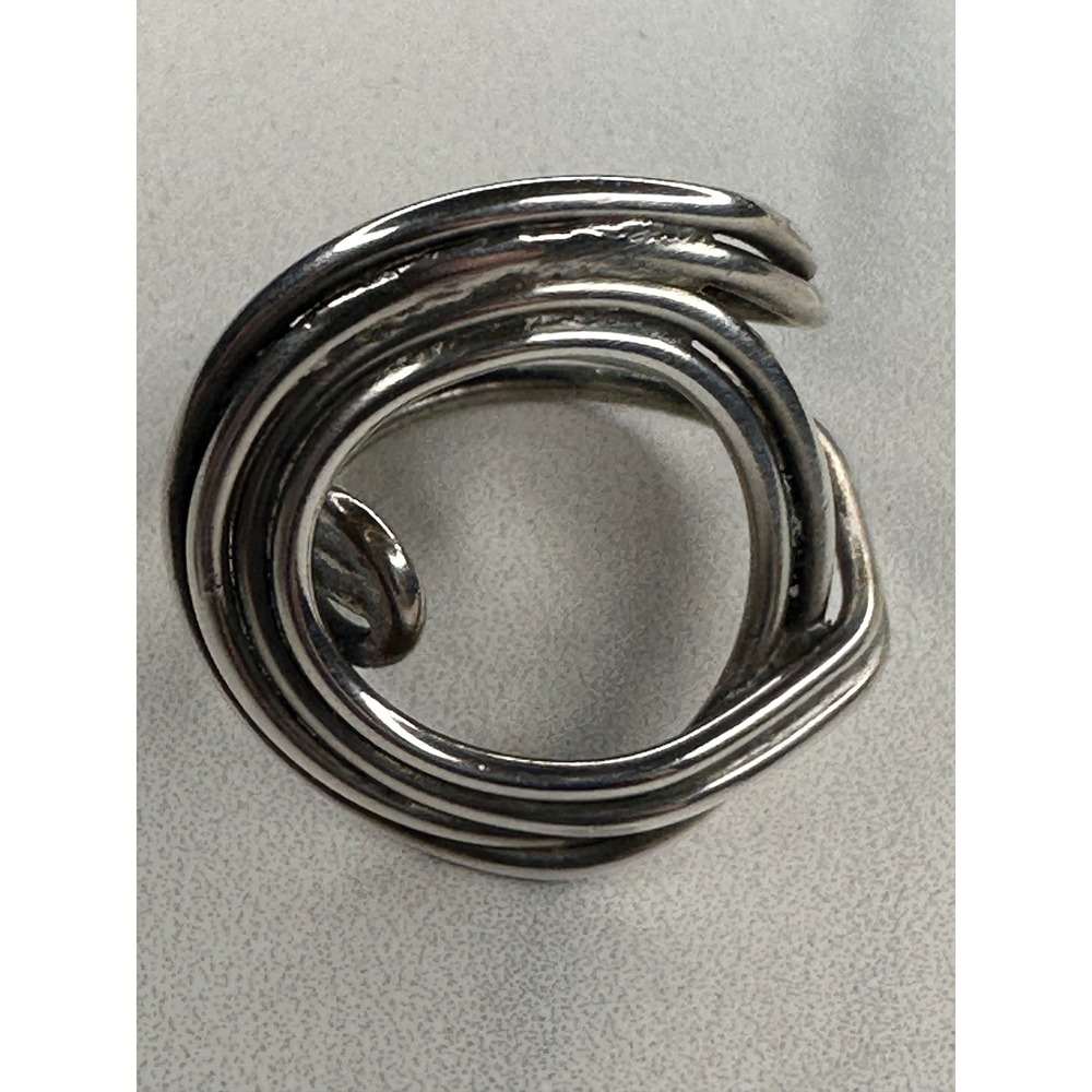 Modernist Sculptural Multi Band Wrap Ring Sterling Silver Size 9.75 Statement